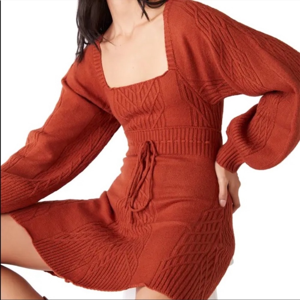 NWT Free People Emmaline Mini Sweater Dress